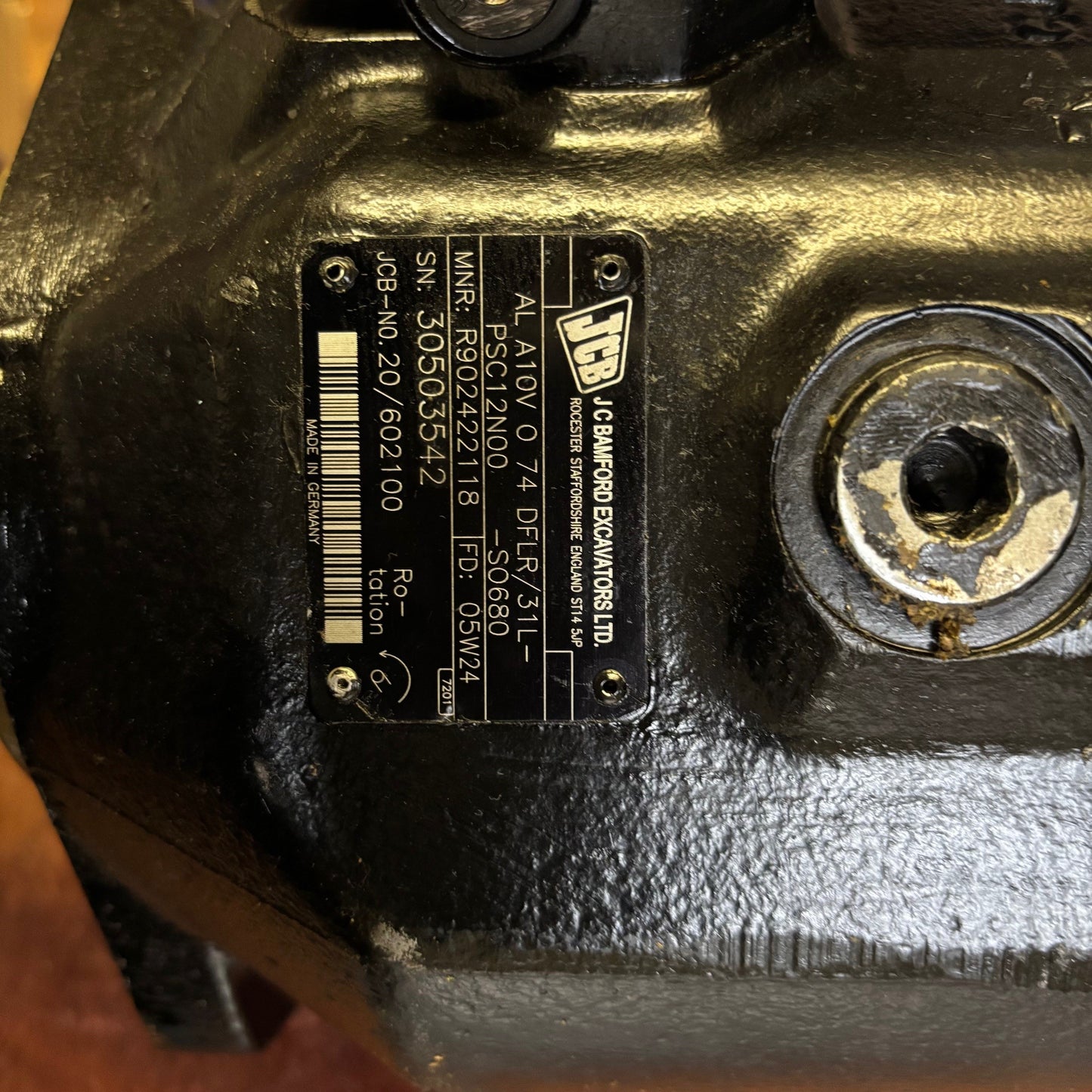 JCB 20/602100 REXROTH PUMP AL A10V074DFLR/31LPSC12N00-S0680