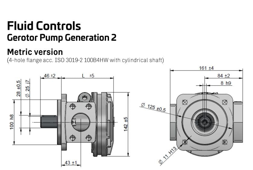 ASA 40cc/rev Gerotor Oil pump APBH40MNBP20K