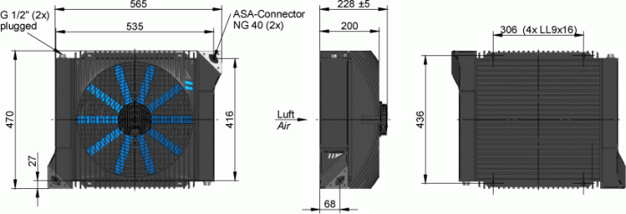 ASA0177 DC Oil Air Blast Oil Cooler ASA0177AD02 24 Volt - Unwin Hydraulic Engineering