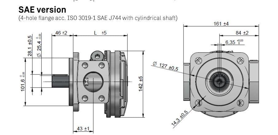 ASA 30cc/rev Gerotor Oil pump APBH30ZNBP20K (SAE)
